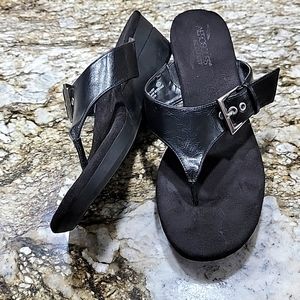 Aerosoles wedge sandals with buckle top.